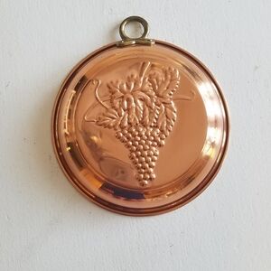 Vintage Mold Round Solid Copper Hanging Kitchen Decor Grape Korea